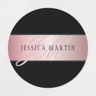 Elegant Blush Faux Rose Gold Name & Initials