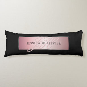 Elegant Blush Faux Rose Gold   Name & Initials Body Cushion