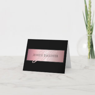 Elegant Blush Faux Rose Gold   Name & Initials Card