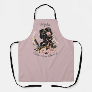 Elegant Blush Floral Beauty Artist Custom Apron