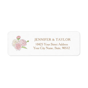 Elegant Blush Floral Bridal Brunch Return Address