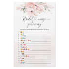 Elegant Blush floral bridal emoji pictionary game