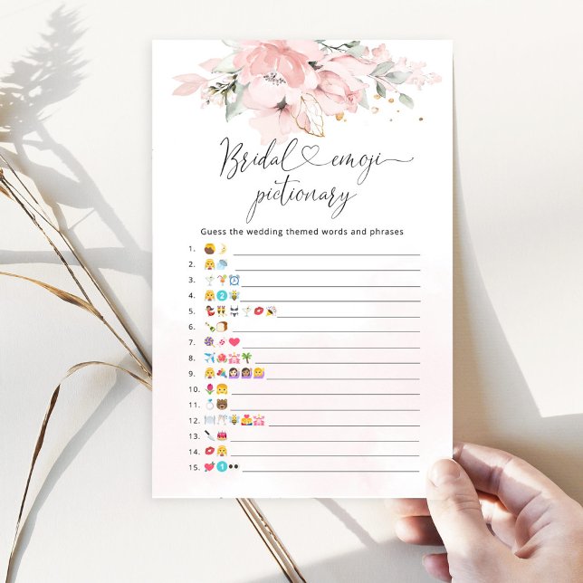 Elegant Blush floral bridal emoji pictionary game (Creator Uploaded)