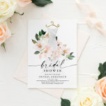 Elegant Blush Floral Bridal Shower Invitation Card<br><div class="desc">This beautiful design features a bouquet of beautiful blush florals wrapped around an elegant wedding gown and a modern script (editable colour) font. See the entire collection for more matching items</div>