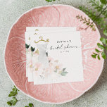 Elegant Blush Floral Bridal Shower Paper Napkin<br><div class="desc">This beautiful design features a bouquet of beautiful blush florals wrapped around an elegant wedding gown and a modern script (editable colour) font. See the entire collection for more matching items! Watch our video on 'How to Edit in Zazzle' at YouTube.com/CreativeUnionDesign</div>