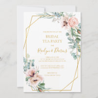 Elegant Blush Floral | Bridal Tea Party Invitation