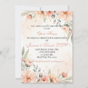 Elegant Blush Floral Business Corporate Party Invitation