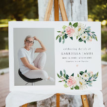 Elegant Blush Floral Celebration of Life Funeral