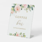 Elegant Blush Floral Coffee Bar Sign