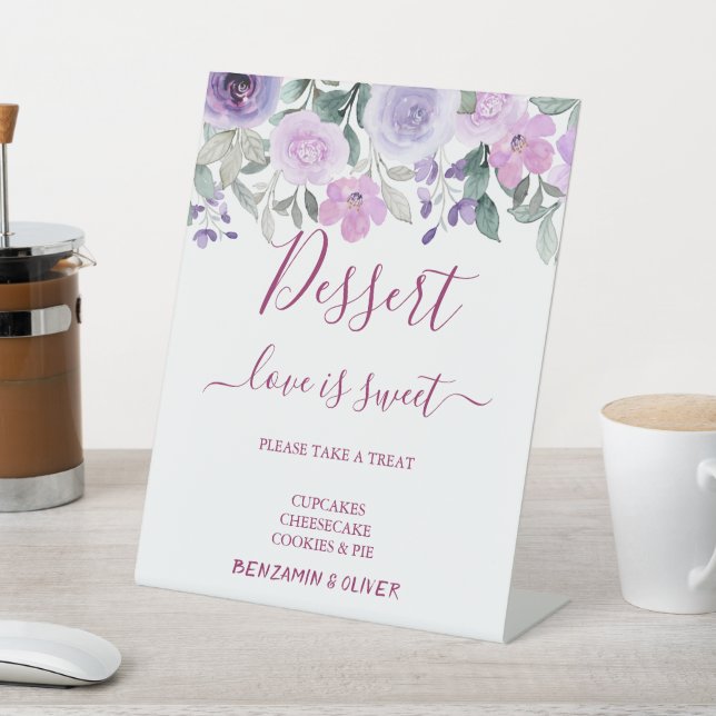 Elegant Blush Floral Dessert Bar Sign (In SItu)