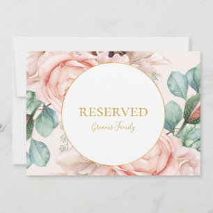 Elegant Blush Floral Garden   Pastel Reserved Sign
