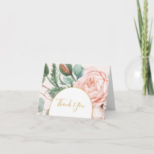 Elegant Blush Floral Garden   Pastel Thank You Card