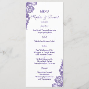 Elegant Blush Floral Gold Frame Wedding Menu