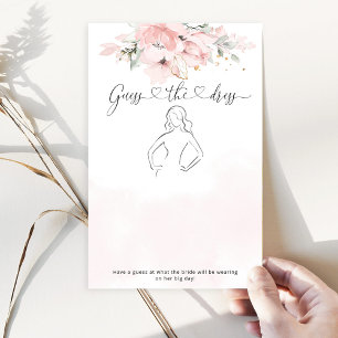 Elegant blush floral Guess the dress bridal game