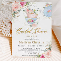 Elegant Blush Floral High Tea Party Bridal Shower