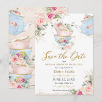 Elegant Blush Floral High Tea Party Bridal Shower 