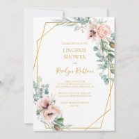 Elegant Blush Floral | Lingerie Shower Invitation