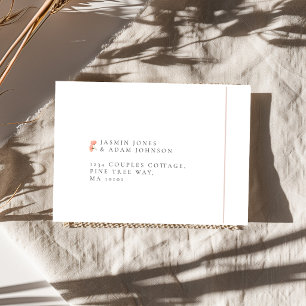 Elegant Blush Floral Monogram Wedding Address Envelope