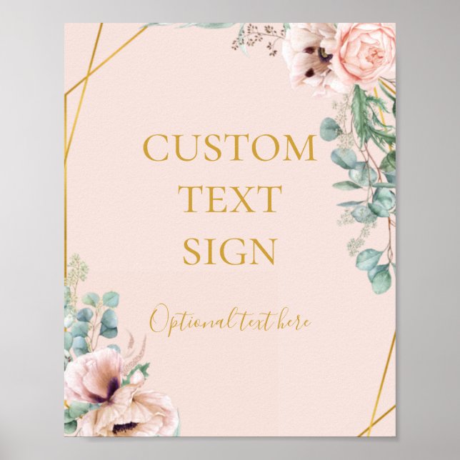 Elegant Blush Floral Pastel Cards and Gifts Custom Poster (Front)