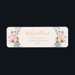 Elegant Blush Floral | Pastel Return Address Label<br><div class="desc">This elegant blush floral | pastel return address label is perfect for your boho, pink spring botanical wedding. Design includes a floral frame featuring a simple watercolor peach champagne rose, minimalist sage green eucalyptus greenery, and a modern unique neutral, coral poppy wildflower. The design is one of luxury, ideal for...</div>