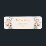 Elegant Blush Floral | Pastel Return Address Label<br><div class="desc">This elegant blush floral | pastel return address label is perfect for your boho, pink spring botanical wedding. Design includes a floral frame featuring a simple watercolor peach champagne rose, minimalist sage green eucalyptus greenery, and a modern unique neutral, coral poppy wildflower. The design is one of luxury, ideal for...</div>