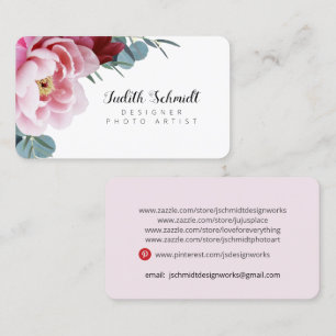 Elegant Blush Floral Professional Business Card