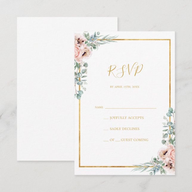 Elegant Blush Floral | RSVP Card (Front/Back)