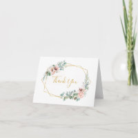 Elegant Blush Floral | Thank You Card