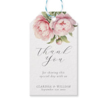 Elegant Blush Floral Thank You Wedding Favour