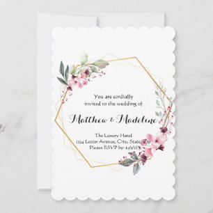 Elegant Blush Floral Wedding Invitations