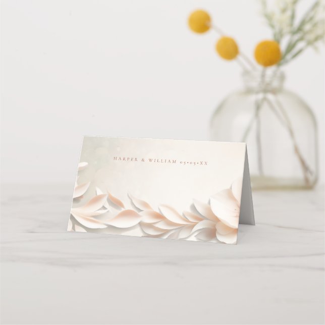 Elegant blush floral wedding place card (Back)