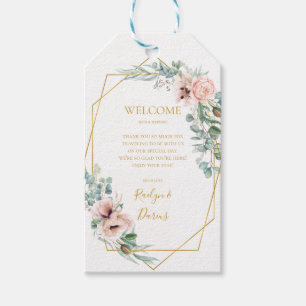 Elegant Blush Floral Wedding Welcome Gift Tags