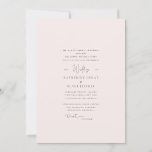 Elegant Blush Formal Wedding Invitation