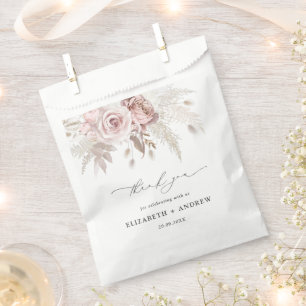 Elegant Blush Garden Wedding Thank You Favour Bags