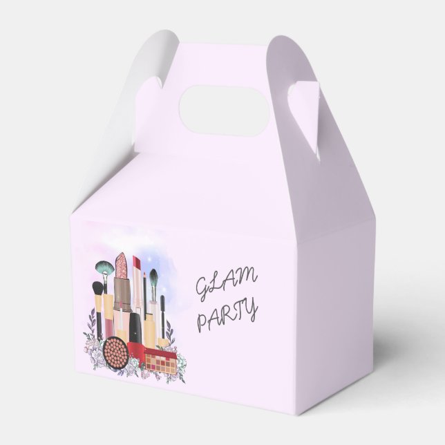 Elegant Blush Girly Pink Makeup Artist Glamour Favour Box (Front Side)