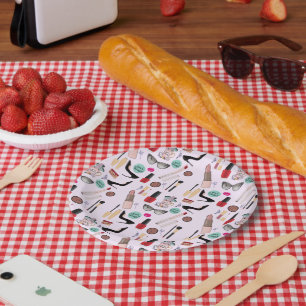 Elegant Blush Girly Pink Makeup Artist Glamour Paper Plate