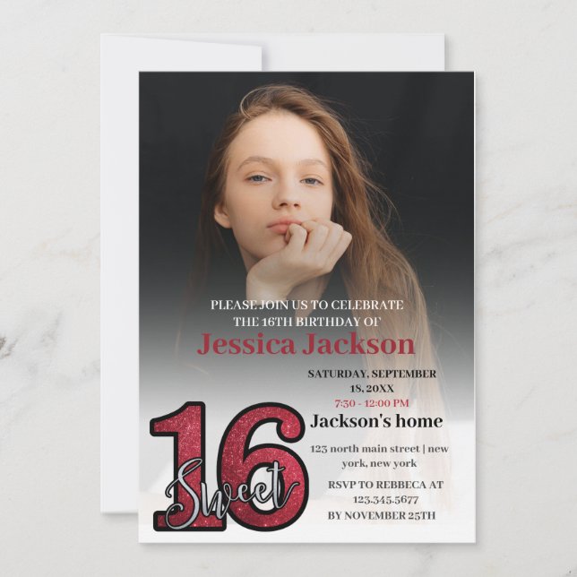 Elegant Blush Girly Pink Makeup Sweet Sixteen Invitation (Front)