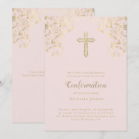 Elegant Blush Gold Bible Verse  Confirmation 