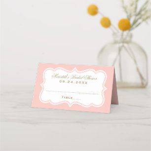 Elegant Blush Gold Dot Wedding Bridal Shower Place Card