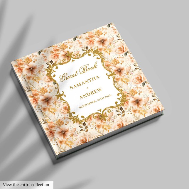 Elegant Blush Gold Wedding Guest Book Signing (Elegant Blush Gold Wedding Guest Book Signing)