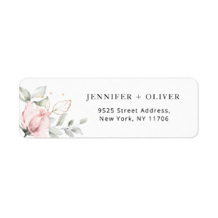 Elegant blush gold Wedding Return Address 