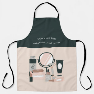 Elegant Blush Grey Makeup Artist Cosmologist Apron
