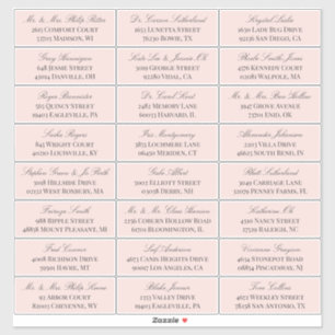 Elegant Blush Grey Script 24 Wedding Guest Address