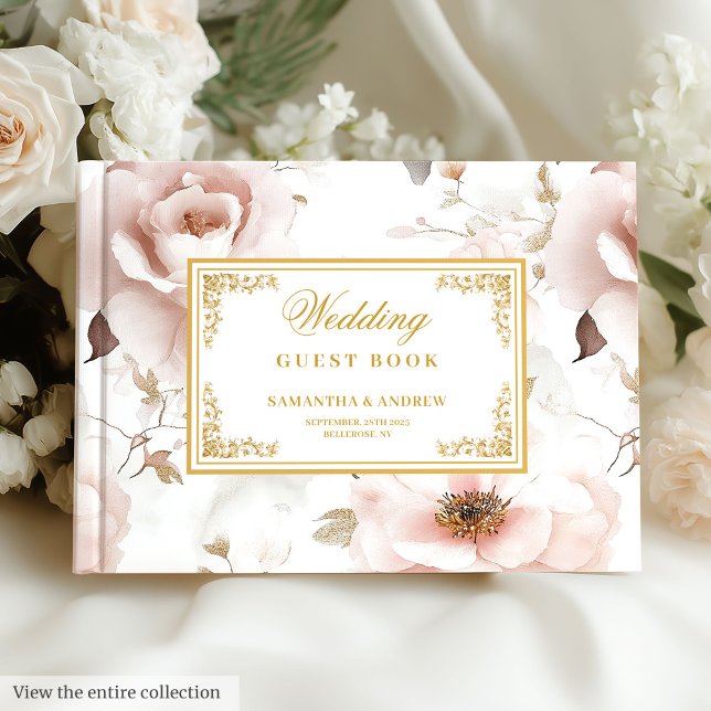 Elegant Blush Ivory Gold Watercolor Guest Book (Elegant Blush Ivory Gold Watercolor Guest Book

)