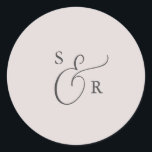 Elegant Blush Mauve Monogram Wedding Envelope Seal<br><div class="desc">These elegant blush mauve monogram wedding envelope seals are perfect for a simple wedding. The minimalist light blush pink and grey design features fancy romantic typography with modern glam style. Customisable in any colour. Keep the design minimal and classy, as is, or personalise it by adding your own graphics and...</div>