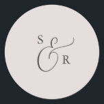 Elegant Blush Mauve Monogram Wedding Envelope Seal<br><div class="desc">These elegant blush mauve monogram wedding envelope seals are perfect for a simple wedding. The minimalist light blush pink and grey design features fancy romantic typography with modern glam style. Customisable in any colour. Keep the design minimal and classy, as is, or personalise it by adding your own graphics and...</div>