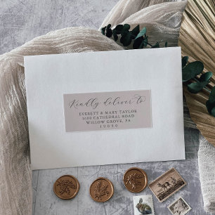 Elegant Blush Mauve Wedding Guest Address Labels