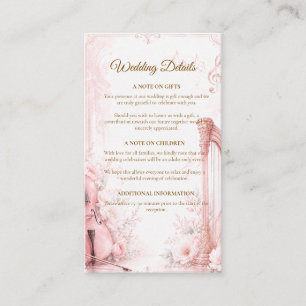 Elegant Blush Musical Wedding Enclosure Card