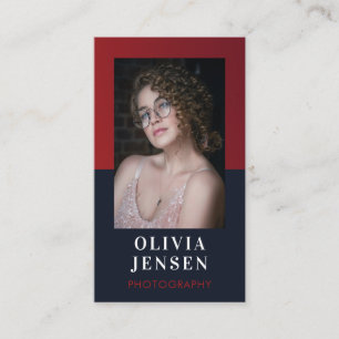 Elegant Blush & Navy Professional Photography Business Card