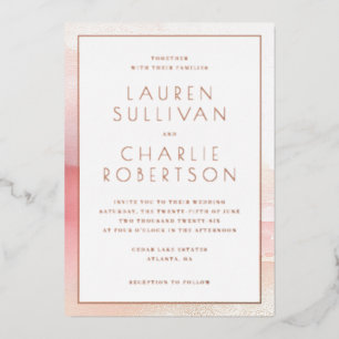 Elegant Blush Ombre Wedding Invitation
